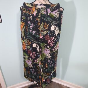 TOPSHOP RHINESTONED CROPPED TROPICAL BLACK JEANS size 25